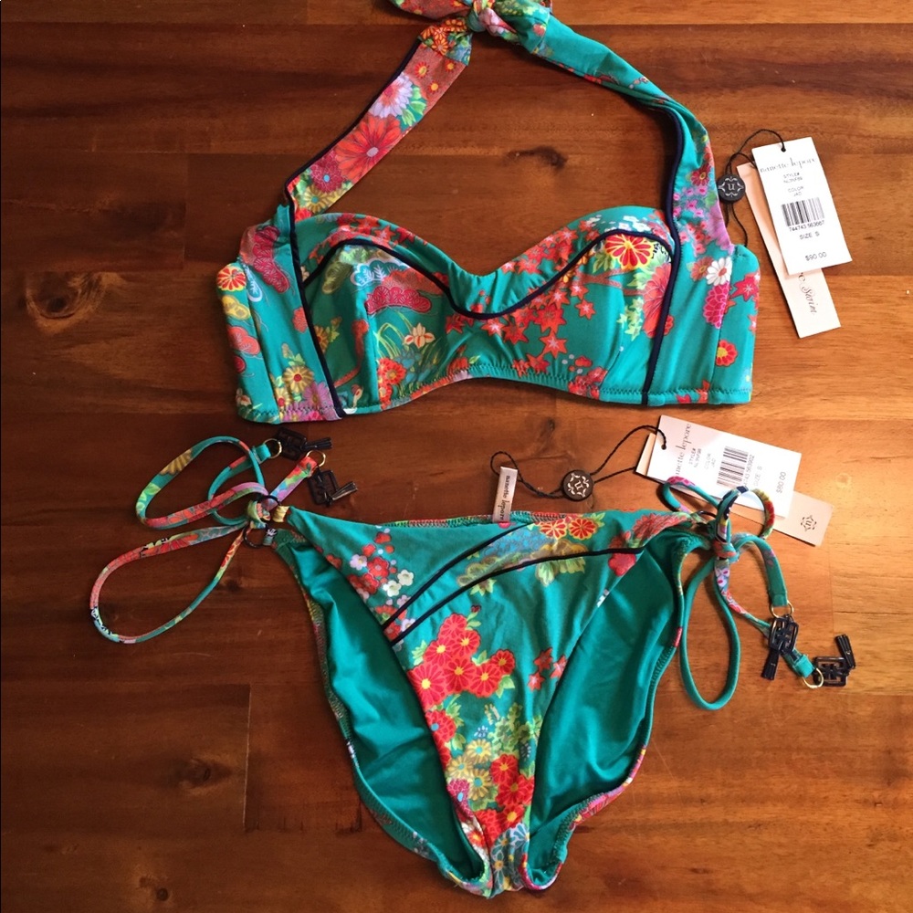 NWT Nanette Lepore Anthro Kimono Floral Bikini
